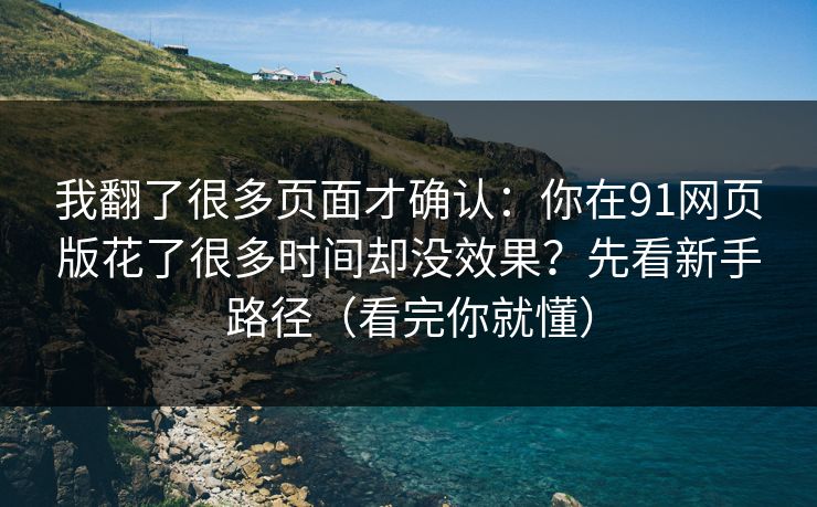 我翻了很多页面才确认：你在91网页版花了很多时间却没效果？先看新手路径（看完你就懂）